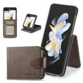 thumbnail image 1 of SaniMore for Samsung Galaxy Z Flip 5 6.7" 2023 Case, PU Leather Skin & Soft TPU Inner Shell [Card Holder + Cash Pocket Magnetic Closure Protective Wallet Cover For Samsung Galaxy Z Flip5, Brown, 1 of 8