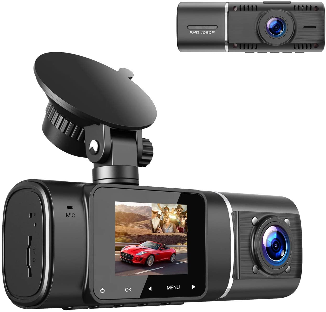 TOGUARD Dual Dash Cam with IR Night Vision, FHD 1080P