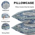 thumbnail image 5 of Throw Pillow Covers 16x16 Inch Set of 2, Blue Boho Waterproof Outdoor Pillow Covers, Farmhouse Bohemian Medallion Oriental Flower Decorative Cushion Pillowcases for Couch, Sofa, Bed, Garden, Patio, 5 of 9