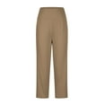 thumbnail image 7 of RYRJJ Women's Cropped Pants with Pockets High Waisted Stretch Ankle Slacks Pants for Women Golf Casual Travel Athletic Work Trousers(Khaki,XL), 7 of 7