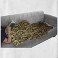 thumbnail image 6 of Victorian Soft Flannel Fleece Throw Blanket, Vintage Times Classic Design with Floral Leaf Like Artwork Print, Cozy Plush for Indoor and Outdoor Use, 50" x 60", Cream Tan Umber, by Ambesonne, 6 of 6