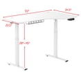 thumbnail image 4 of SHW 55-Inch L-Shaped Electric Height Adjustable Standing Desk with Right Facing Corner, White, 4 of 5