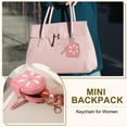 thumbnail image 4 of Uxcell Mini Backpack Keychain for Women, Cute Flower Rhinestone Pendant Bag PU Leather Gray, 4 of 7
