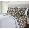 thumbnail image 2 of Bibb Home  Queen Size Egyptian Luxury 1800 Thread Count Printed Sheet Set, Gray Trellis - 4 Piece, 2 of 3