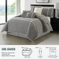 thumbnail image 6 of Lanco 7 Piece Grey Comforter Set , Queen Size Corduroy Peicework Bedding , All Season Bedding Set , Bed Skirt, Pillows & Shams, 6 of 7