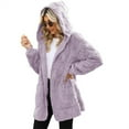 thumbnail image 4 of Plush Jacket Womens Light Jacket, Basic Solid Color Long Sleeve Coat with Side Pockets, Essential Layering Piece for Unpredictable Weather and Travel PackingPurpleM, 4 of 4
