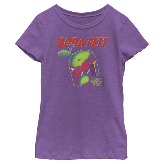 Girl's Star Wars: The Book of Boba Fett A New Boss In Town Graphic Tee Purple Berry X Large