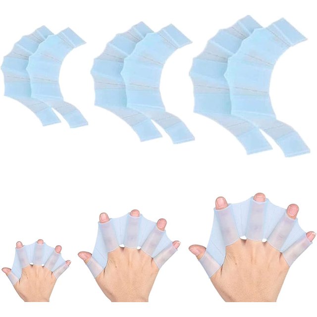 3 pares de guantes de natación Guantes de buceo de silicona Guantes palmeados para nadar Dedos Mano Aletas de natación Guantes de remo para nadar Buceo para niños Mujeres Hombres (. Afortunado Sencillez