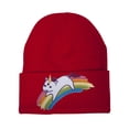 thumbnail image 1 of Gravity Threads Bonnet Mignon Rainbow Unicorn avec Revers - Rouge, 1 of 1