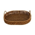 thumbnail image 1 of Abbracc Rattan Baskets with Handle Rattan Serving Tray Wicker Oval Fruit Bowl for Snacks Medium, 1 of 9
