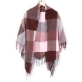 thumbnail image 4 of Coofit Shawl Scarf Plaid Polyester Triangular Blanket Scarf Winter Scarf for Ladies, 4 of 6