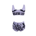 thumbnail image 2 of Women Gothic Bikini Swimsuit Set Y2K Cute Bandeau Wrap Bikini Set Goth Skull Swimwear Bikini Swimsuits, 2 of 7