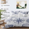 thumbnail image 3 of King 4 Piece Bedding Set Retro Watercolor Starfish Compass Soft Breathable Duvet Cover and Pillowcase, Nautical Theme Letter Back Duvet Cover Set Bed Sheets for Bedroom Dormitory Guest Room, 3 of 9