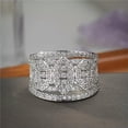 thumbnail image 3 of K-KED Fashion Women 925 Silver Filled Wedding Ring Cubic Zirconia Delicate Jewelry Sz 6-10-10-Silver, 3 of 7