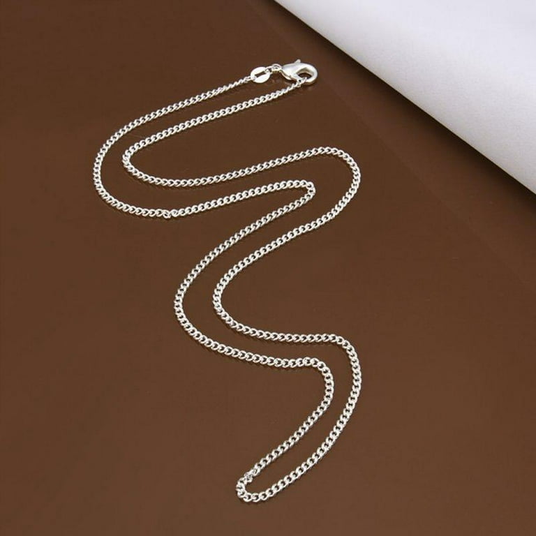 Jamal 925 Sterling Silver Filled 2MM Necklace Chains For Pendants not  Contain any Allergic Element and never Change Color and Get Dark