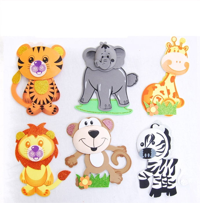 12 pcs 4/" Baby Shower Safari//Jungle Giraffe Animal Decorations Girl//Boy