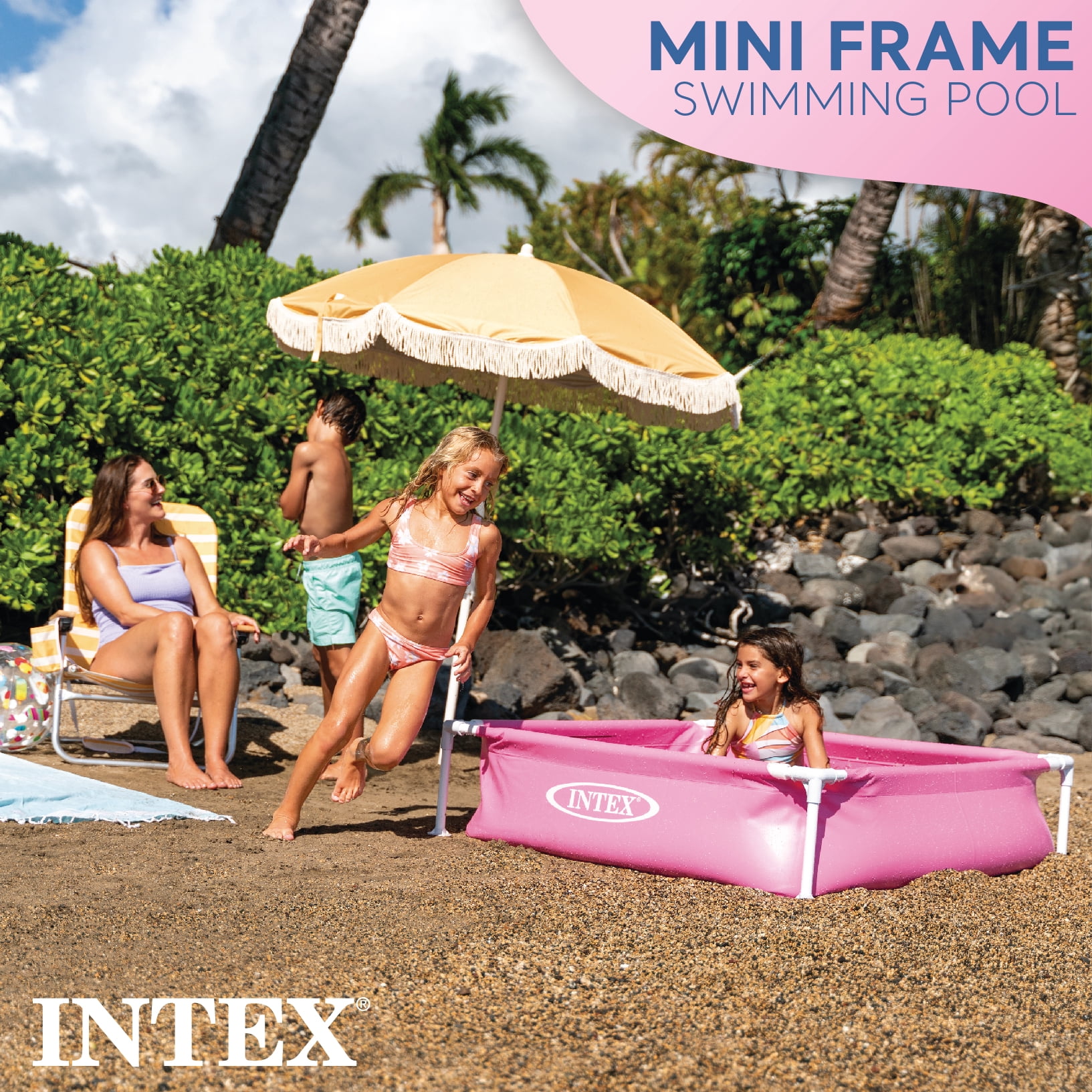 Intex Mini Framed Beginner Outdoor Kiddie Swimming Pool, Color Varies