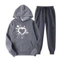 thumbnail image 2 of Idoravan Sweatpants Sets for Women 2 Piece Women Fashion Printing Sports Casual Long Pants Hooded Pants Set Long Sleeve Hooded Set, 2 of 3