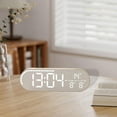 thumbnail image 6 of Digital Alarm Clock Minimalist LED Digital Wall Clock Modern Wood Grain Design Living Room Bedroom Desk, 6 of 7