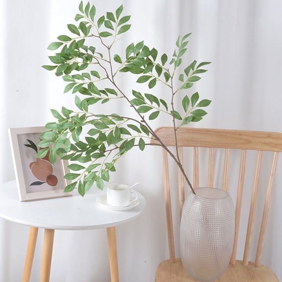 ZTTD 1PCS Artificial Plants Greenery Elm Leaf Branches for Vase, Artificial Ficus Stems 41" Tall Faux Green Plants Fake Twig Plants for Wedding Spring Summer Shop Home Office Decor, Green