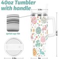 thumbnail image 2 of Easter Tumbler with Handle 40oz Easter Egg Bunny Flowers Tumbler with Lid and Straw Colorful Holiday Stainless Steel Cup for Easter Spring Home Office Travel, 2 of 6