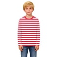 thumbnail image 5 of UQJfacai Girls Striped Long Sleeve T Shirts Kids Summer Oversized Tops Color Block Cute Casual Crewneck Tees 3-14 Years, 5 of 9