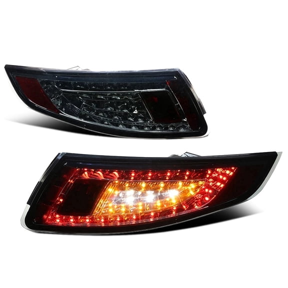 RTMOTO LED Taillamps Taillights Assembly Compatible with 911 997.1 Carrera 2005-2008 LED Amber  Signal Red Brake White Reverse Smoked-out/Tinted Euro Style