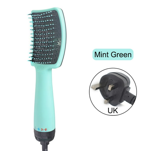 Hair Straightener Brush Hair Straightening Iron Anti-Scald Straightening  Brush Fast Heating for Salon Home Mint Green UK Plug 