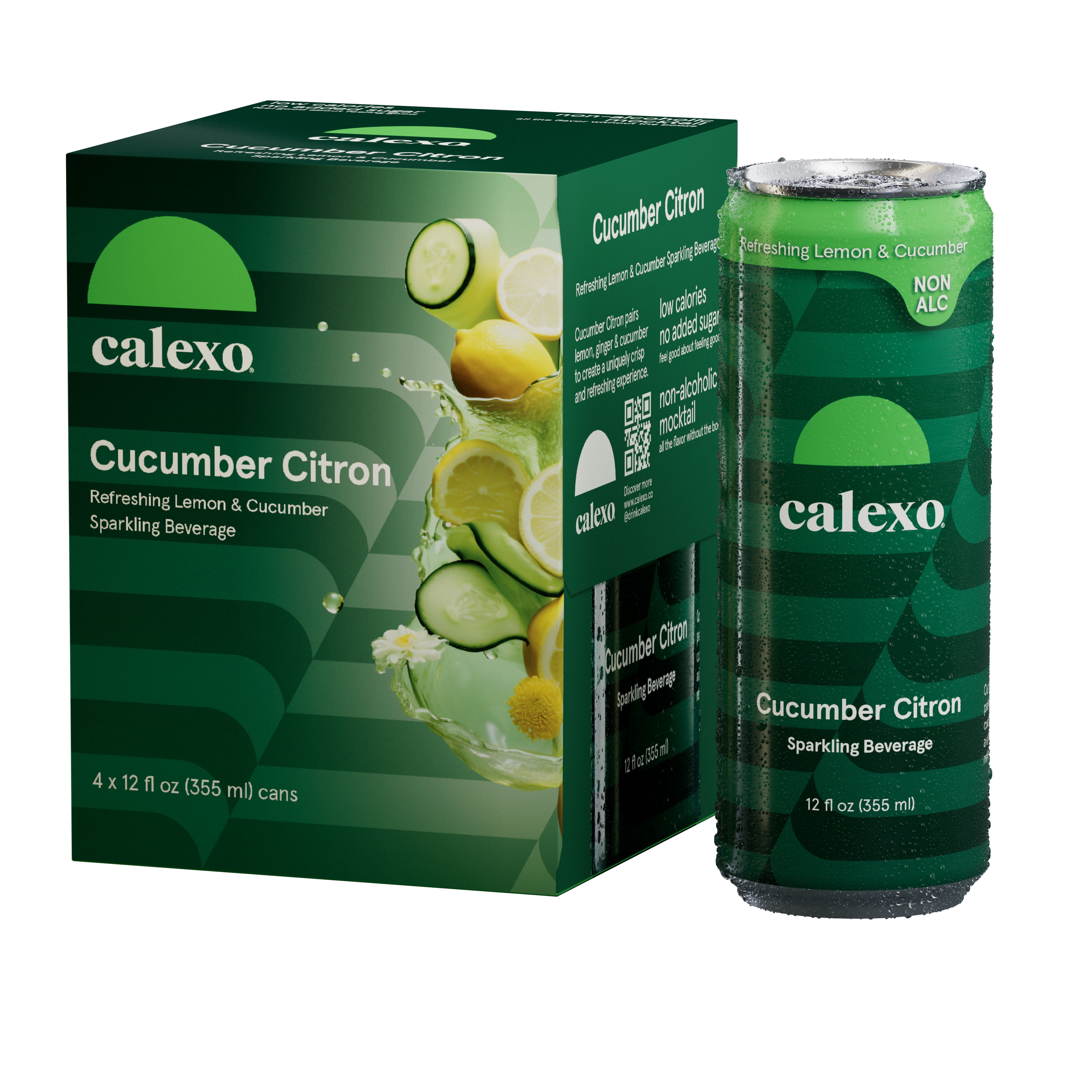 Calexo Cucumber Citron Non Alcoholic Sparkling Beverage 12 oz. 24pk 0.0% ABV