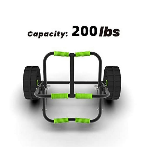FDB 200LBS Universal Folding Bend Kayak Canoe Boat Carrier Dolly Trailer Tote Trolley Transport Cart Wheel for Carrying Kayaks, Canoes, Paddleboards, Float Mats, Boats Green