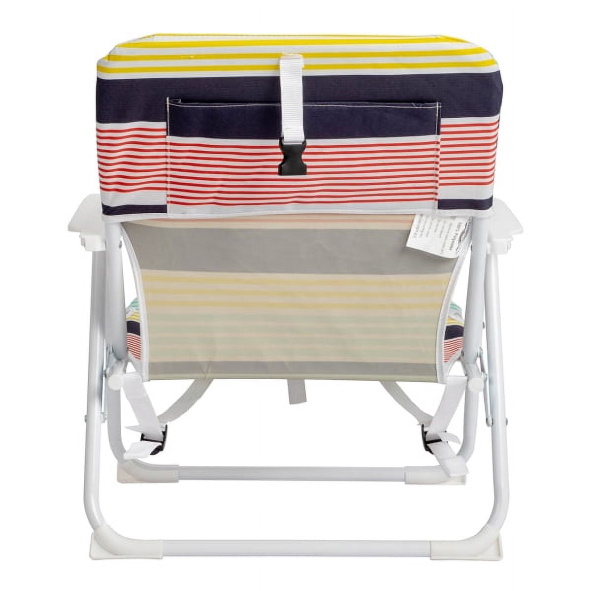 Alvantor Compact Folding Beach Chair with Steel Frame and Armrests, Lightweight Portable Outdoor Chair, Multi Stripe