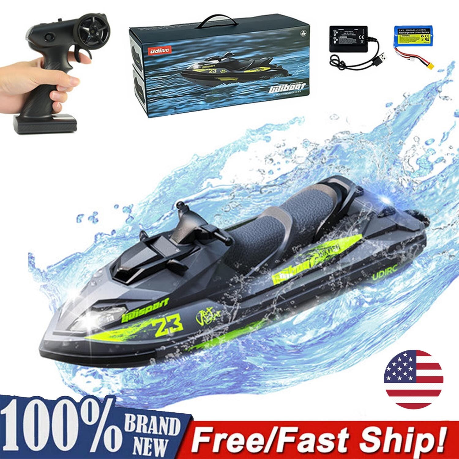 UDI RC UDI023 Inkfish Electric RTR Brushed Jet Ski w/2.4GHz Radio, Battery & Ch