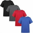 thumbnail image 1 of BIG ELEPHANT Boys Athletic Short T-Shirts, UPF 50+ Sun Protection Rash Guard Shirts, 4 pack, 6-17Y, 1 of 8
