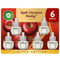 Air Wick Plug In Scented Oil Refill Apple Cinnamon Medley Air Freshener, 6 Count