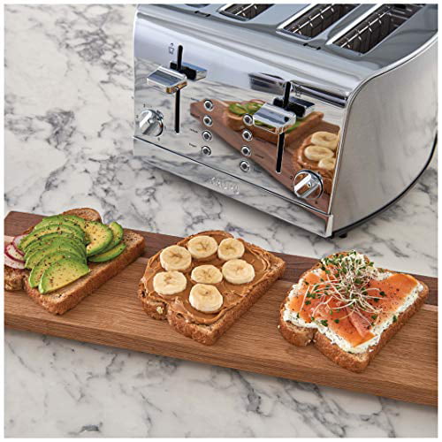KRUPS KH734D Breakfast Set 4-Slot Toaster with Brushed and Chrome Stainless  Steel Housing, 4-Slices with Dual Independent Control Panel, Silver 