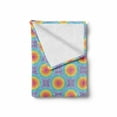 thumbnail image 2 of Geometric Soft Flannel Fleece Throw Blanket, Rainbow Colors of Repeating Concentric Circles in Dot Art Style Illustration, Cozy Plush for Indoor and Outdoor Use, 70" x 90", Multicolor, by Ambesonne, 2 of 6