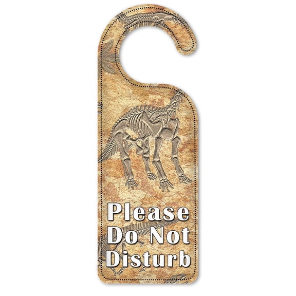 Do Not Disturb Door Knob Hanger Sign - Dinosaur Fossils - Image by Dan Morris