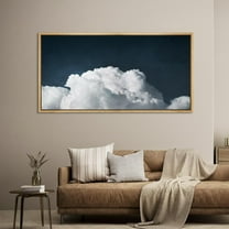 IDEA4WALL Extra Large Framed Canvas Print Wall Art Cumulus Cloud Elegance Majestic Sky Artwork Nature Wilderness Fine Art Decor Rustic Antique Painting for Home Decoration - 60"x30"