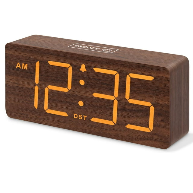 Despertador digital de madera DreamSky con números grandes