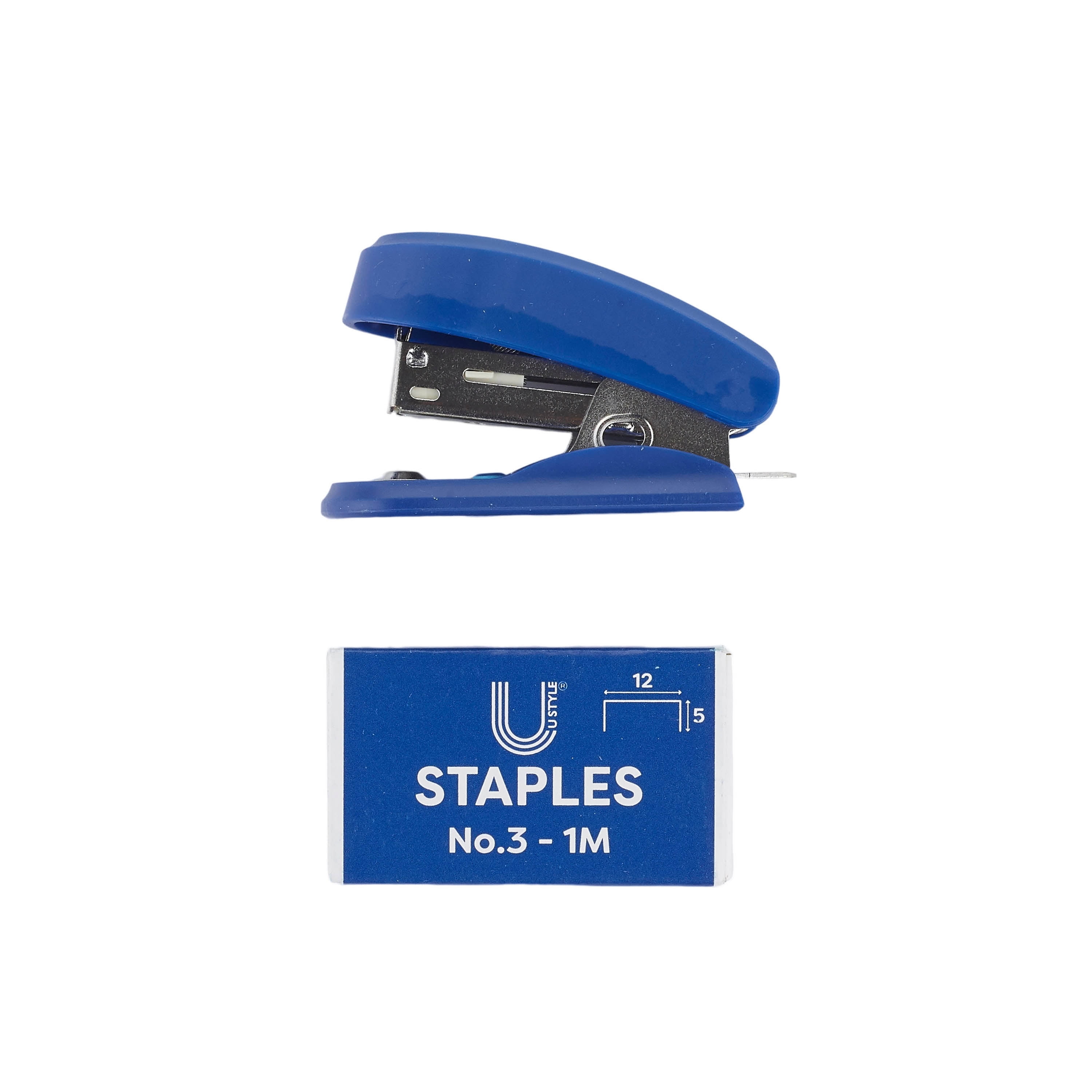 U Style Mini Stapler Set with Staples, Blue, No. 2964