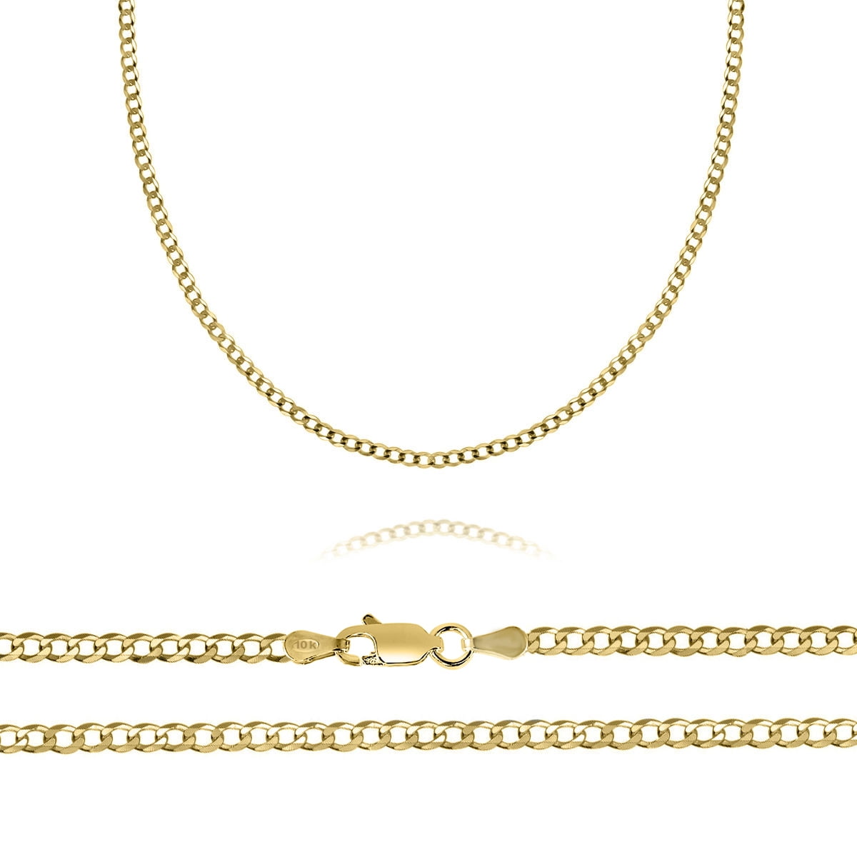 Orostar 14K Yellow and Rose Gold 1.5mm Diamond Cut Rope Chain Necklace White 16-30 