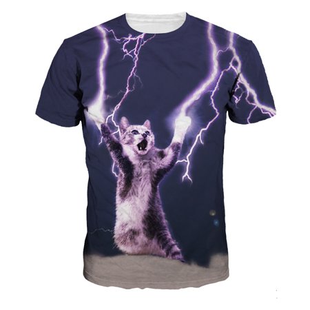 Disco Logo Tee - Men's T-Shirt Disco Kitten 3D Printed Short Sleeve Lovers T-Shirts Plus Size S-3XL