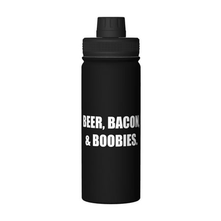 

Beer Bacon Boobies 18 Oz Water Bottles Insulated Water Bottle Stainless Steel Thermos with Flip Lid