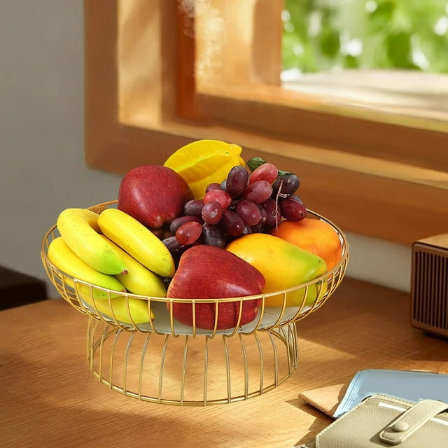 Soporte para frutas Tazón para servir Bandeja de frutas Soporte para pasteles Cesta de almacenamiento de pan redondo Tazón de frutas , Los 25CM Macarena canasta de frutas