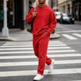 thumbnail image 6 of Men's 2 Piece Loose Fit Crewneck Tracksuit Set, Long Sleeve Pullover Sweatshirt & Drawstring Sweatpants with Side Pockets, Workout Running Activewear Outfit, 6 of 6