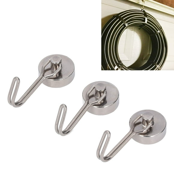 6 UDS. Gancho Magnético, 17,64 Libras imanes Fuertes, Rotacia de 180 Gancho Para Colgar - Llavero Magnético Imán Resistente Artículos Adsorbibles Para Hogar Cocina aula