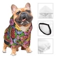 thumbnail image 3 of Goofa Daisies Flowers Pattern Small Dog Sweater Hoodies Pet Grey Hooded Soft Fleece Sweatshirts with Pocket Fall Winter Puppy Cat Sweaters Warm Clothes-X-Small, 3 of 8