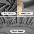 thumbnail image 4 of Stretch Armchair Slipcover Anti-Slip Furniture Protector Velvet 1-Piece Banquet Armchair Slipcover for Living Room, Friendly for Pets, Mid Century Modern Style (Dark Gray), 4 of 7