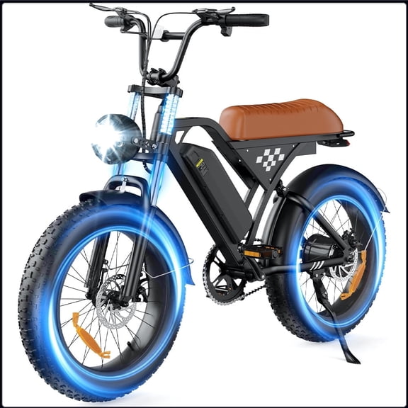iSinwheel 1000W Motor Electric Bike,Off-Road Mountain E-Bike,36V 10.4Ah Battery,20" Fat Tires,65miles,Suspension for Outdoor Cycling Ebike UL2849