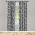 thumbnail image 3 of Ambesonne Gothic Curtains, Bridal Victorian Flowers, Pair of 28"x63", Black White, 3 of 5